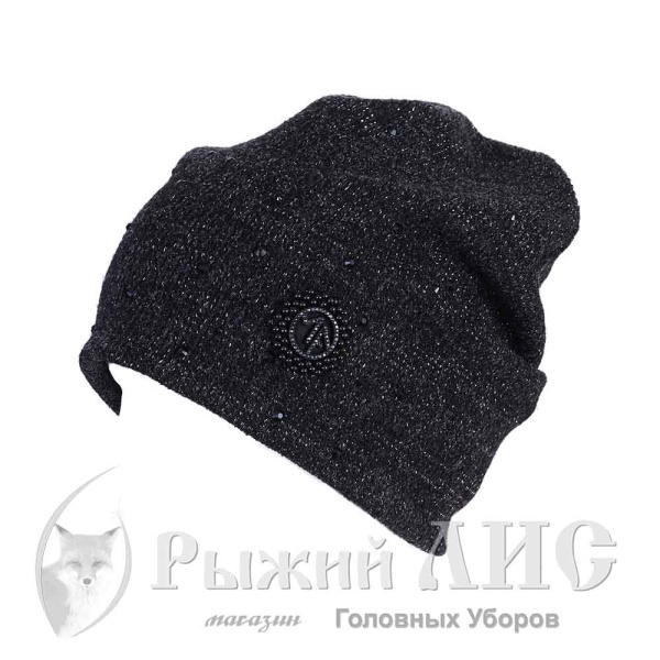 Шапка-колпак женская "Велюр" (6192-1, своб., черный)