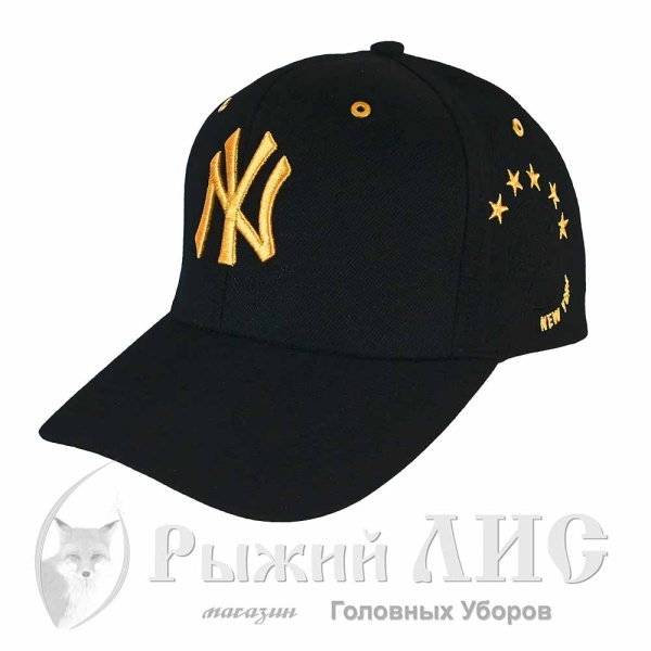 Бейсболка унисекс "NY" (5868-1, 55-58, черный/золото)