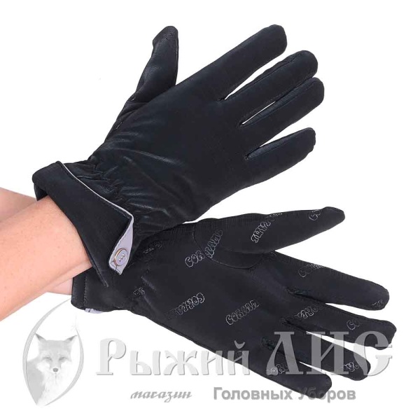 Перчатки женские "Бижу" (6137-1, 7,5, черный)