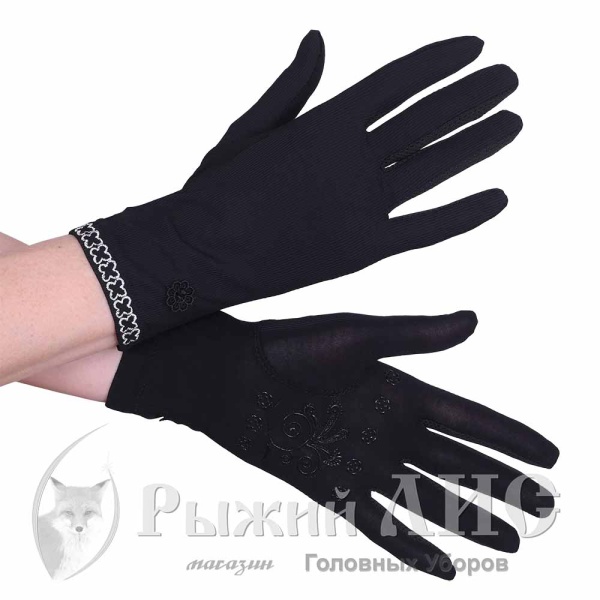 Перчатки женские "Орнамент" (6821-1, своб., черный)