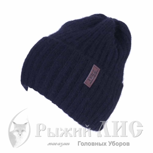 Шапка вязаная с отворотом женская "Креола" (7025-1, своб., черный)