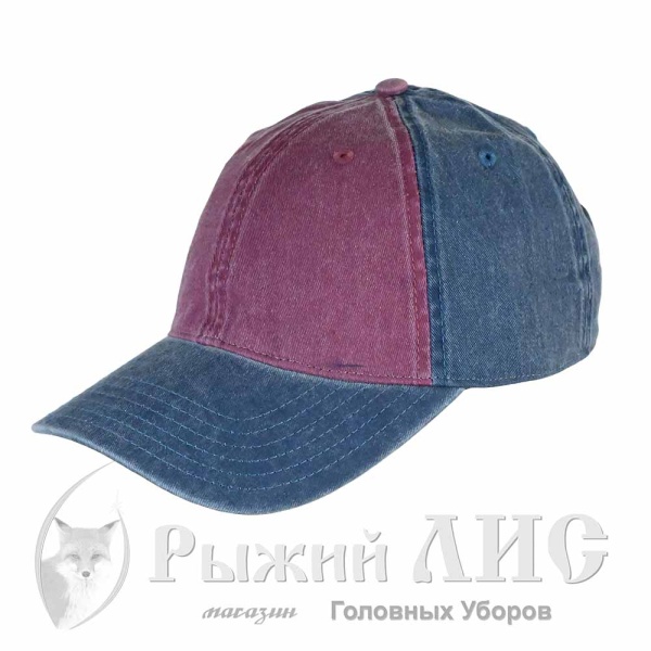 Бейсболка унисекс "ДЖИНС" (5863-1, 57-59, джинс/бордо)