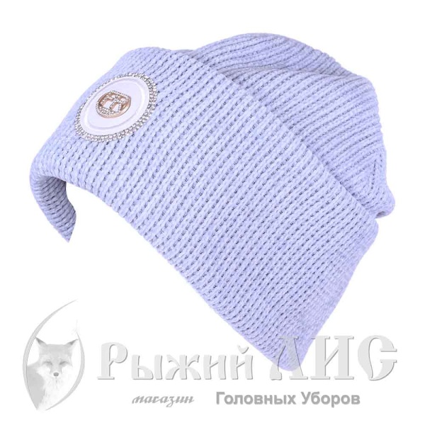 Шапка женская "Шеврон" (6509-1, своб., голубой)
