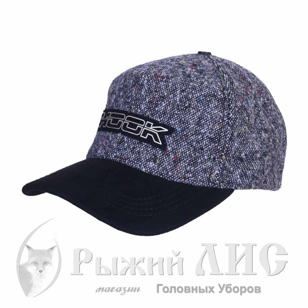 Бейсболка-пятиклинка мужская "Цвет" (6986-1, 57-59, серый/черный)