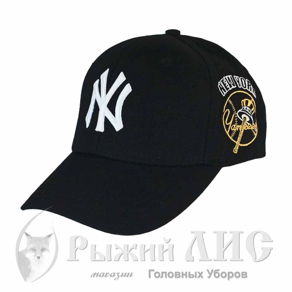 Бейсболка унисекс "NY" (5869-1, 55-58, черный/белый)